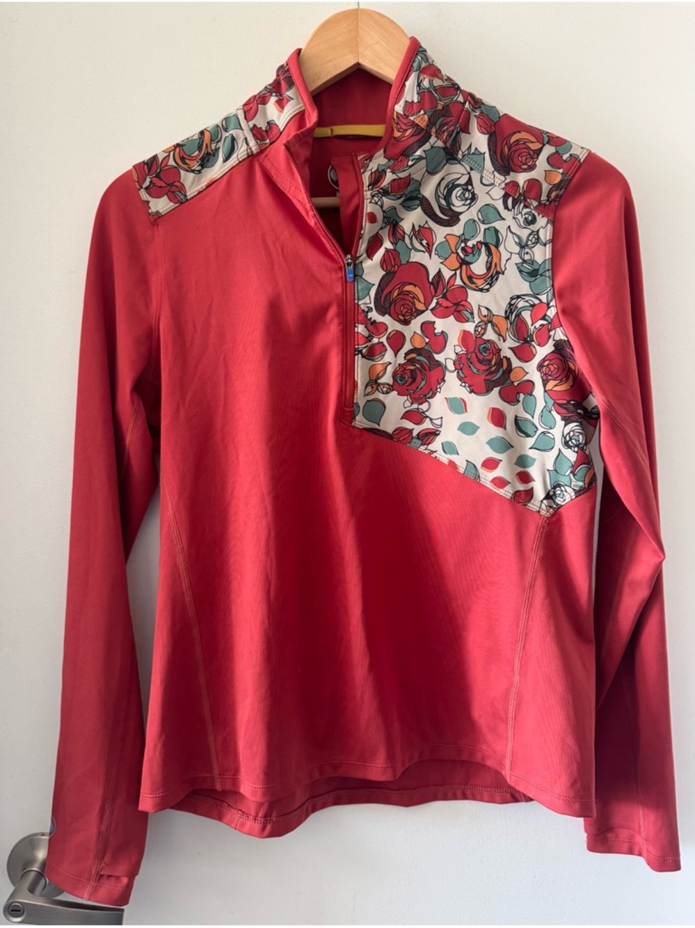 Janji floral quarter zip athletic pullover Long Sleeve Top Women’s Small